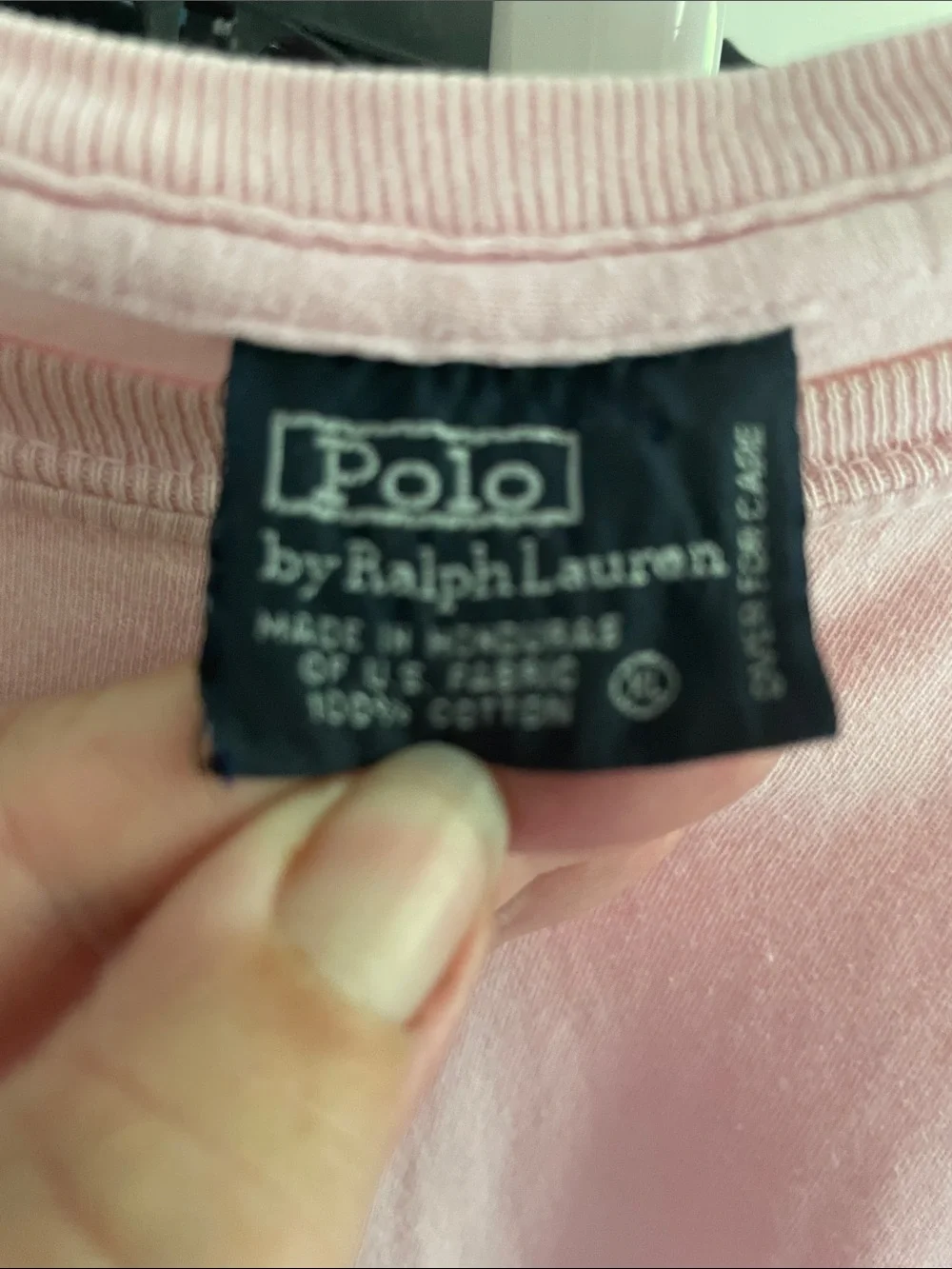 Vintage Polo by Ralph Lauren Light Pink Crew Neck Tee with Pony Logo